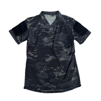 Tactical  Summer Outdoor Quick Dry Tactical Combat T-shirt Short Sleeve V-Neck Training Top for Men