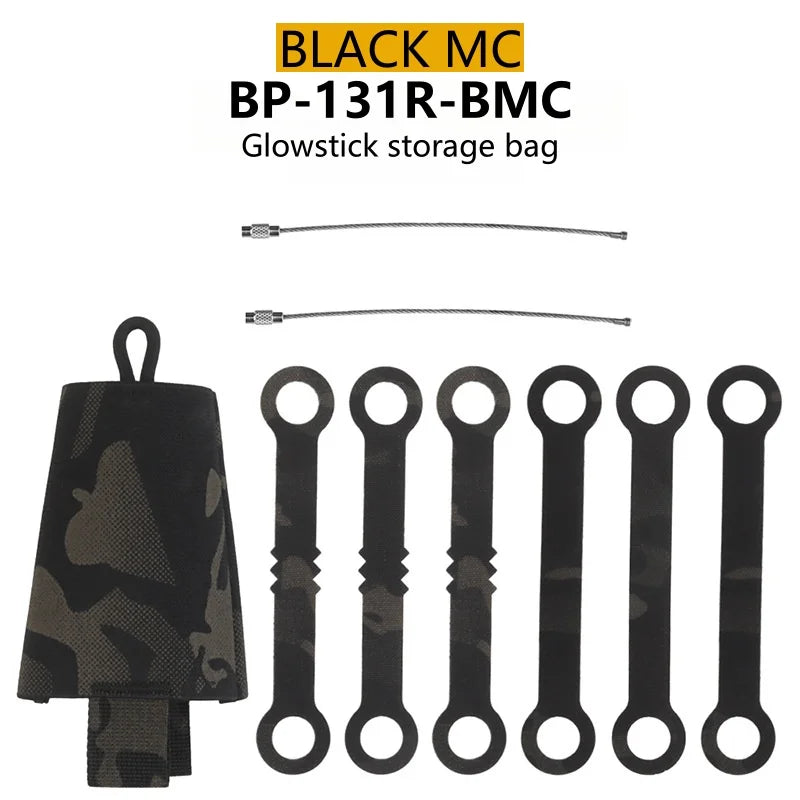 Fluorescent Stick Portable Storage Bag with MOLLE System 6 Pack Glow Sticks Store Pouch Chemlights Keeper for Outdoor Camping