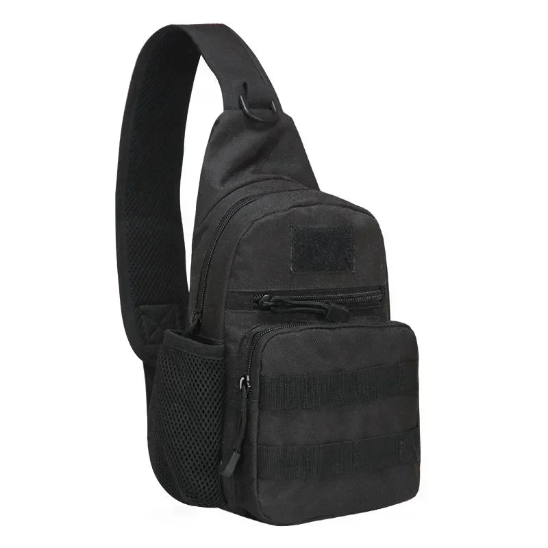 Men's Outdoor Tactical Camouflage Chest Pack Nylon Hiking Backpack Army Trekking Shoulder Bag with Molle for Hunting and Fishing