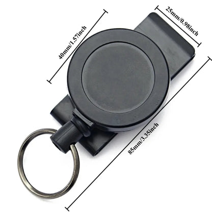 1PC Outdoor Climbing-Style ID Lanyard with Snap Hook, 360° Rotating Design, Black Steel Cable Retractable Lanyard