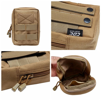 600D Outdoor Waist Bag Molle Pouch Tool Zipper Waist Pack Hungitng Accessory Belt Pouch