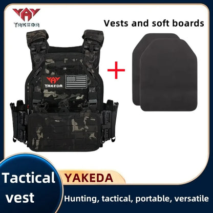 Authentic product YAKEDA Tactical Vest 6094 Fast detachable light laser cut outdoor hunting black gear carry vest of