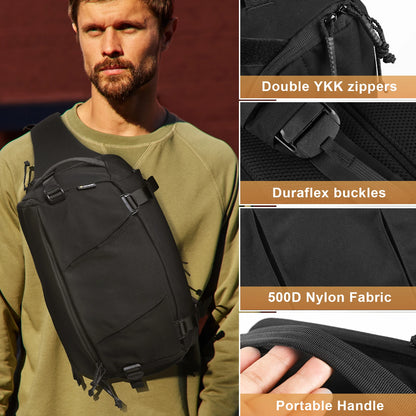 VOTAGOO 13L Tactical Sling Bag Lightweight CCW Concealed Carry EDC Crossbody Shoulder Pack for Men Women Outdoor