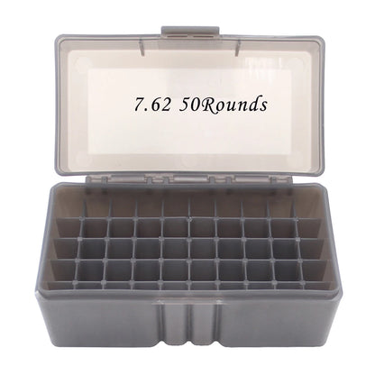 Tactical 50 Round Rifle Ammo Box Flip-Top Carrying Ammo Box for 243 .308 Win 7.62x39mm Ammo Carrying Box Hunting Accessories
