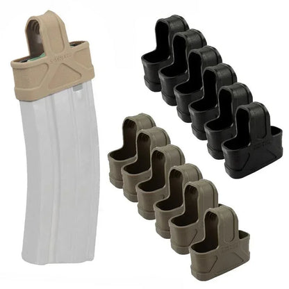 6pcs Tactical 5.56 Fast Magazine Rubber Holster Mag Pull Assist Cage Loops NATO Skull M16 AR15 Paintball Airsoft Gun Accessories