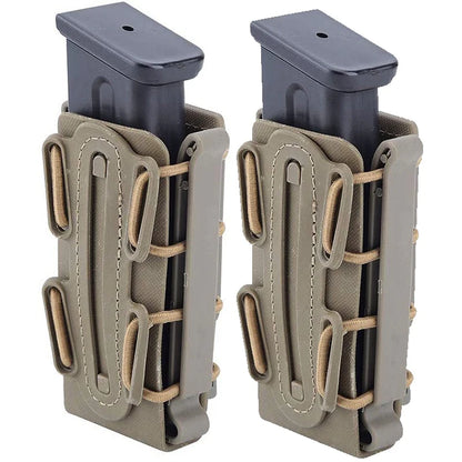 2Pcs 9mm Mag Pouches Pistol Magazine Pouch Soft Shell Magazine Pouch Tactical Rifle Fast Mag Carrier Holder for Belt&Molle Sytem