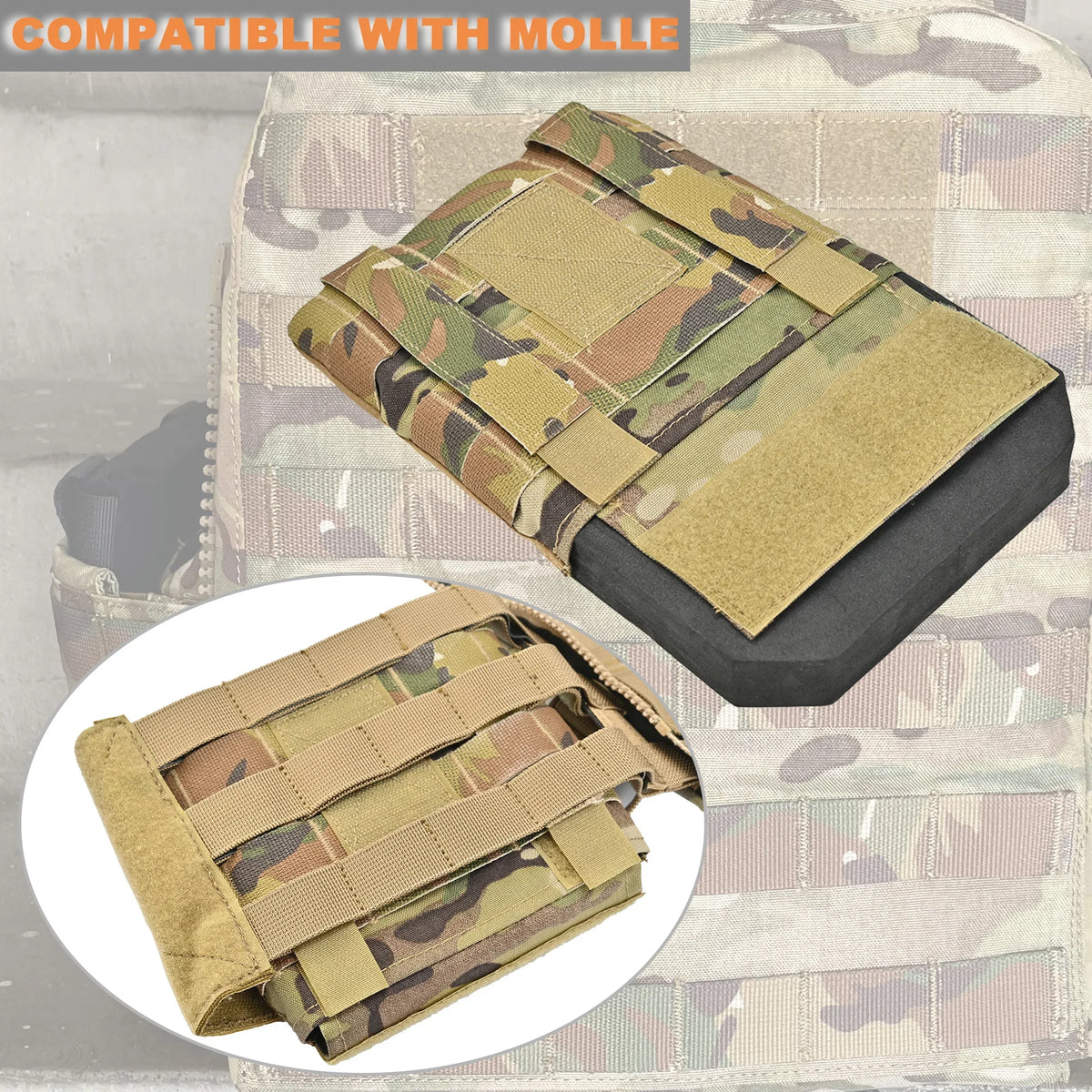 Tactical Ultralight Side Plate Pouch 6x6 Side Armor Carrier Pouch EVA Pad Sundry Bag for TMC AVS LV119 JPC Hunting Vest