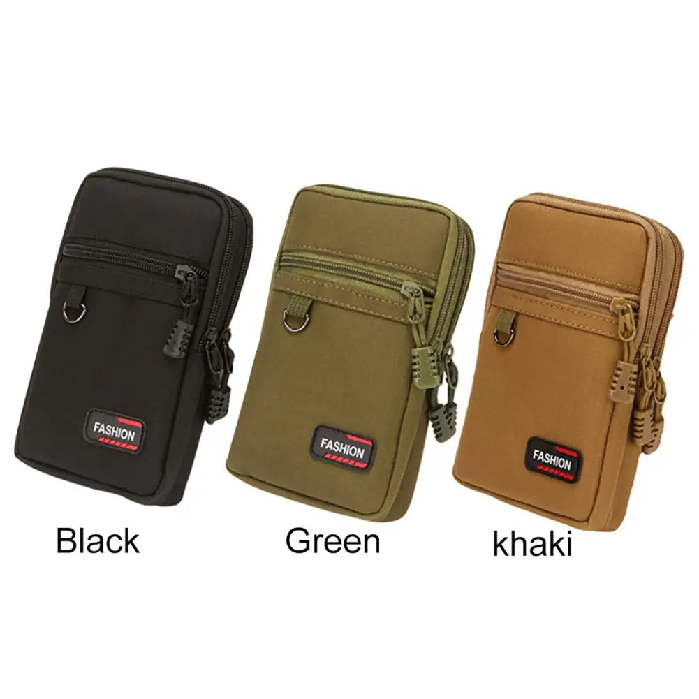 7 Inch Waist Fanny Pack Men Phone Pouch Camping Hunting Waist Bag (Black)
