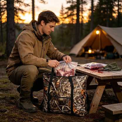 Hunting Gear Tote Waterproof Scent Control Meat Carry Tote 600D Oxford Cloth Hunting Gear Storage Bag With Handles For Men