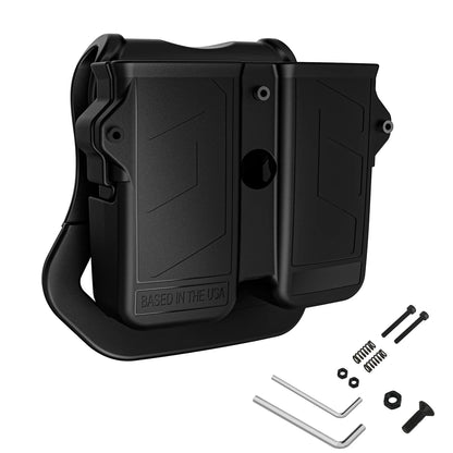 2025 Universal Double Mag Holder for 9mm 10mm .40 .45 Double Stack Mag Pistol Magazine Holster Pouch Hand Gun Mag Carrier
