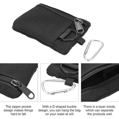 Mini EDC Tool Pouch Keychain Zipper Holder Earphone Key Wallet Coin Purses Utility Outdoor Hiking Hunting Accessories Waist Bag