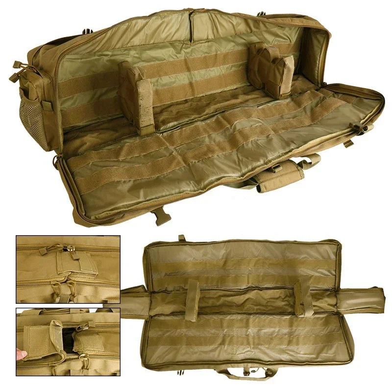 M249 Tactical Gun Bag Large Capacity Hunting Shooting Gun Case Protective Foam Pad Airsoft Double Rifles Carry Shoulder Bag Gear