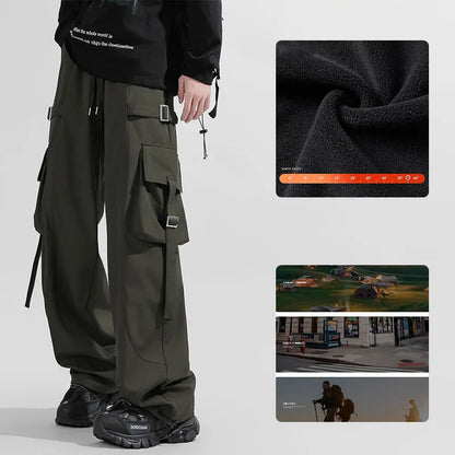 Winter Hiking Pants Men Outdoor 3 In 1 Waterproof Windproof Mountaineering Sports Trousers Warm Solid Camping Skiing Cargo Pants