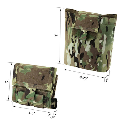 KRYDEX Tactical Magazine Dump Pouch Molle Mag Recover Drop Pouch Recycling Bag Hunting Outdoor Hiking Storage Tool Bag