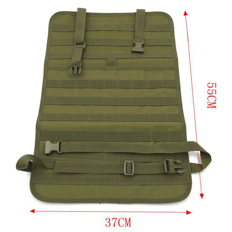 Vehicle Tactical Seat Back MOLLE Panel Car Backseat Organizer Storage Board with Pockets Camping Hunting Outdoor Equipment