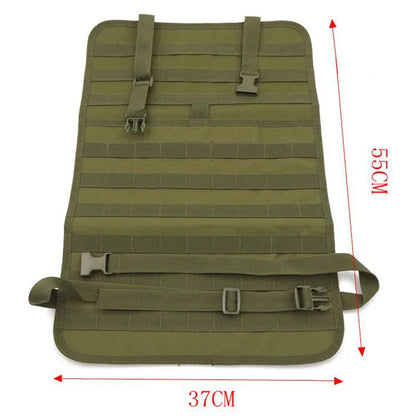 Vehicle Tactical Seat Back MOLLE Panel Car Backseat Organizer Storage Board with Pockets Camping Hunting Outdoor Equipment