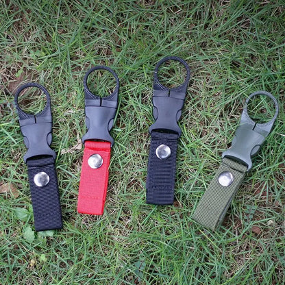 2Pcs Tactical Nylon Water Bottle Holder Multifunctional Carabiner Portable Bottle Clip Outdoor Camping Accessory