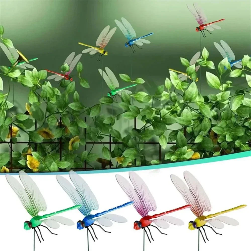 Simulation Dragonfly Shape Decoration Clip Creative Outdoor Garden Lawn Yard Ornament Insect Fly Repellent Home Landscape Decor
