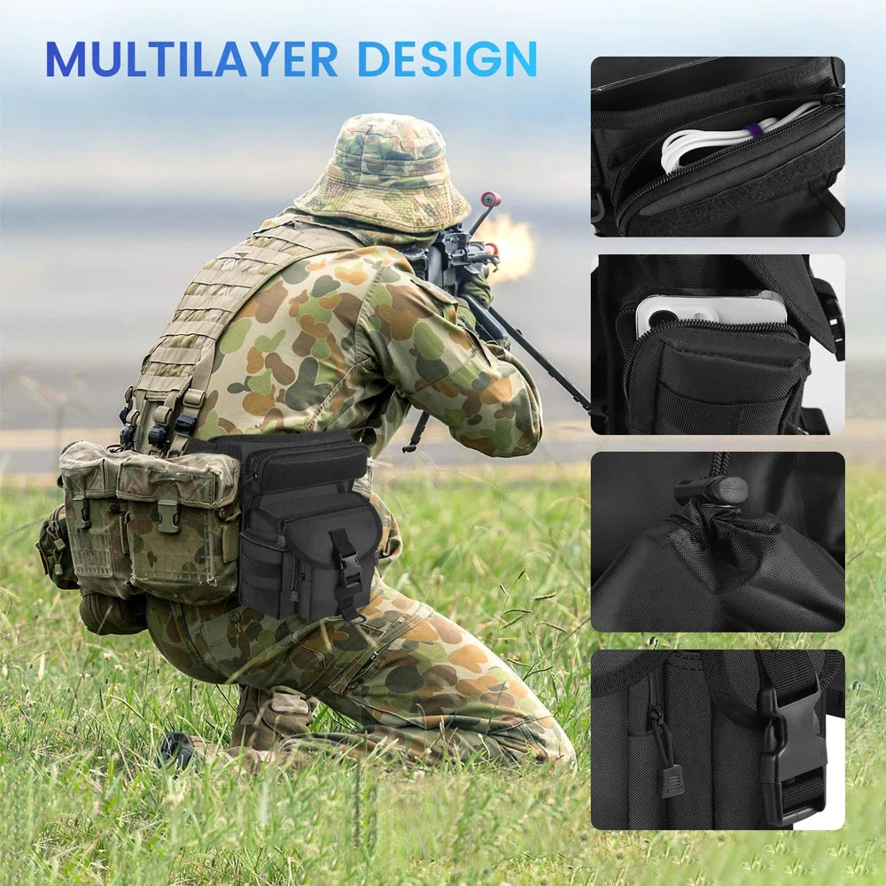 Drop Leg Pouch Bag Outdoor Waist Bag Hunting Leg Bag Tool Thigh Pack Multi-Purpose Sports Bike Cycling Waist Bag Fishing
