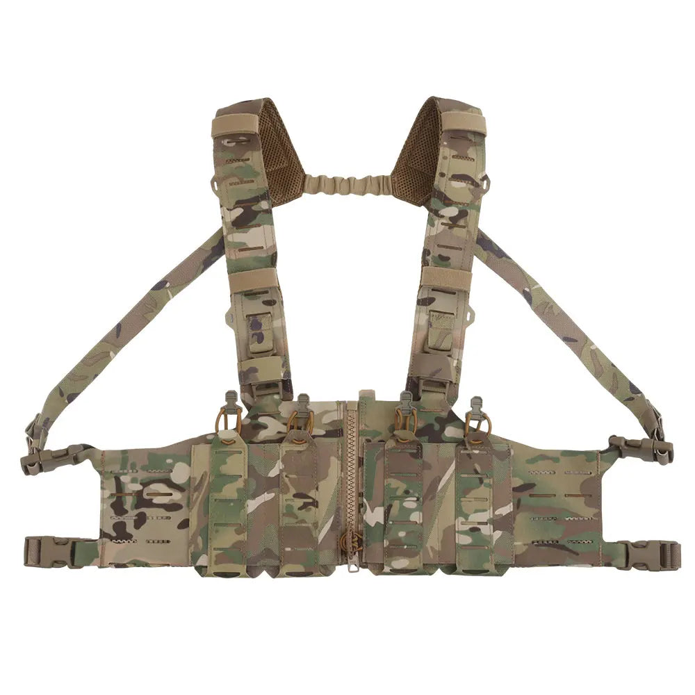 Tactical SF Vest Chest Rigs Lightweight Camouflage MOLLE Militar Hunting Airsoft Assault Vest with Mag Pouch H-Style Strap