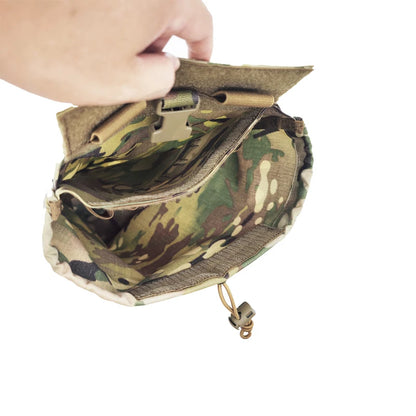 Tactical Molle Pouch Airsoft EDC Abdominal Dump Pouch Lower Hanging Recycling Extended Multicam Foldable Waist Bag Gear