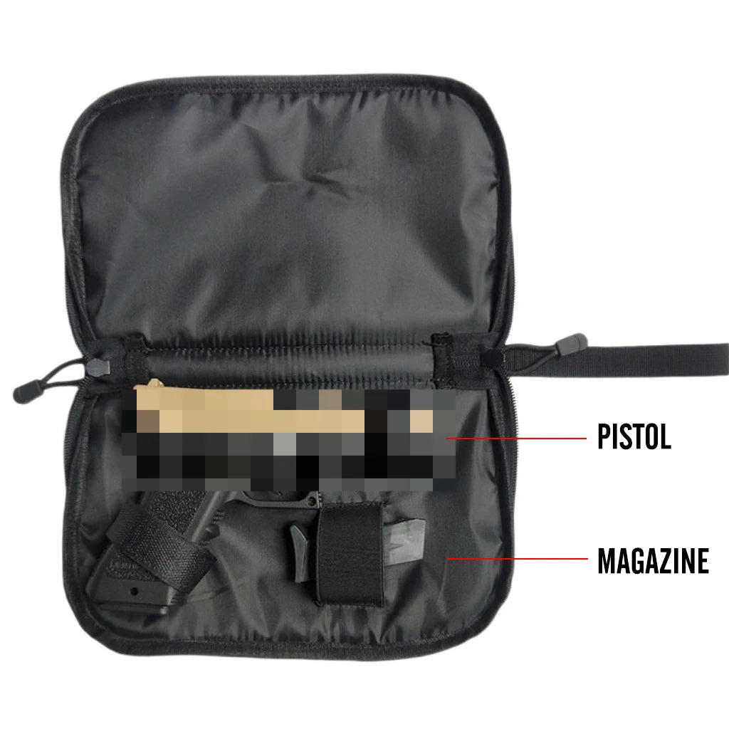 Tactical Portable Pistol Bag Case for GL 17 19 Betta M9 Universal Bag Holster with Magazine Holder Shockproof Padded Protector