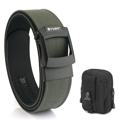 HSSEE 4.3cm Military Tactical Belt for Men Metal Automatic Buckle Thick Nylon Outdoor Hunting IPSC Gun Belt Casual Girdle Male
