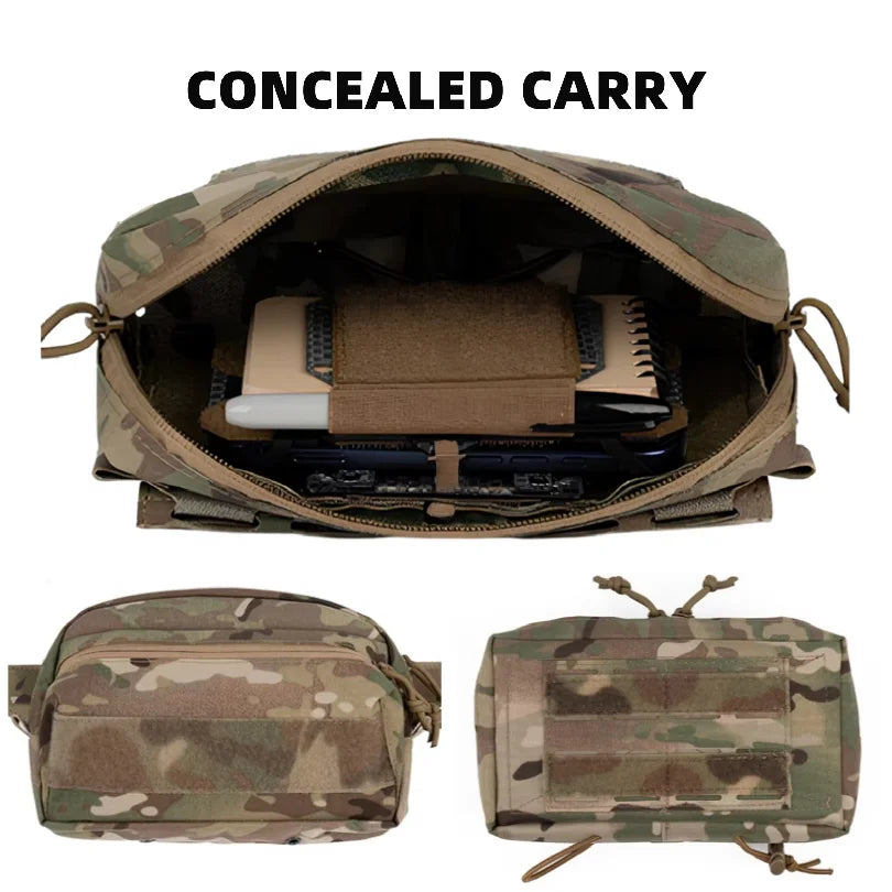 Tactical Concealed Phone Holder with Removable Hook & Loop Panel, Height adjustable Foldable Navigation Board Airsoft