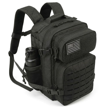 26L Tactical Hunting Backpack for Men with Dual Cup Holders, MOLLE Outdoor Hiking Rucksack for Deer Bow Archery Elk Duck Waterfowl Hunting, Camping Travel Gear Storage Bag