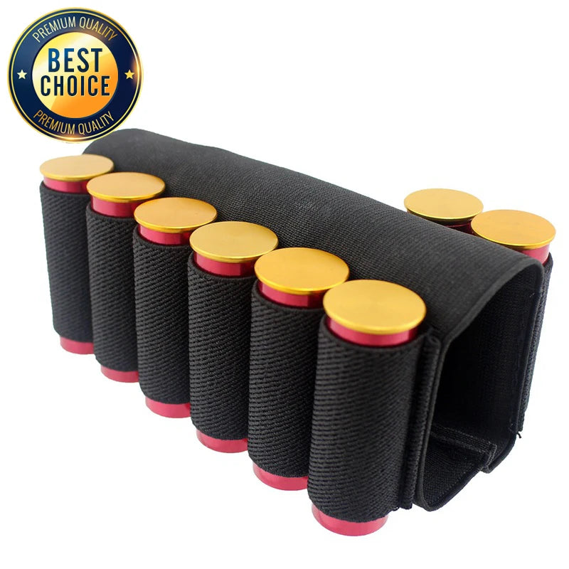 Tactical Buttstock 8 Rounds Shotgun Shell Holder Bandolier 12/20 Gauge Ammo Carrier Airsoft Rifle Hunting Accessorie