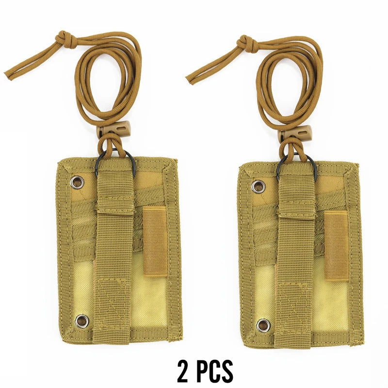 Tactical ID Card Holder Hook Loop Patch Tour Guide Badge Holders Outdoor Travel ID Pouch Pen Purse Tactical Style Badge Bag