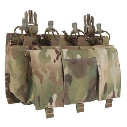 Tactical Quad 5.56 Magazine GP Pouch Placard QASM Clasp Front Panel for CPC FCSK ARC JPC Plate Carrier Airsoft Hunting Vest