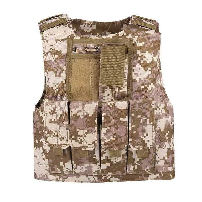 Kids Camouflage Vest Resistant Breathable Combat Vest With Multi Pocket Paintball Tactical Waistcoat CS Gear Sniper Uniform