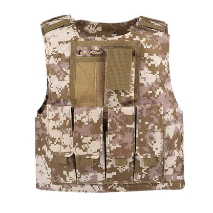 Kids Camouflage Vest Resistant Breathable Combat Vest With Multi Pocket Paintball Tactical Waistcoat CS Gear Sniper Uniform