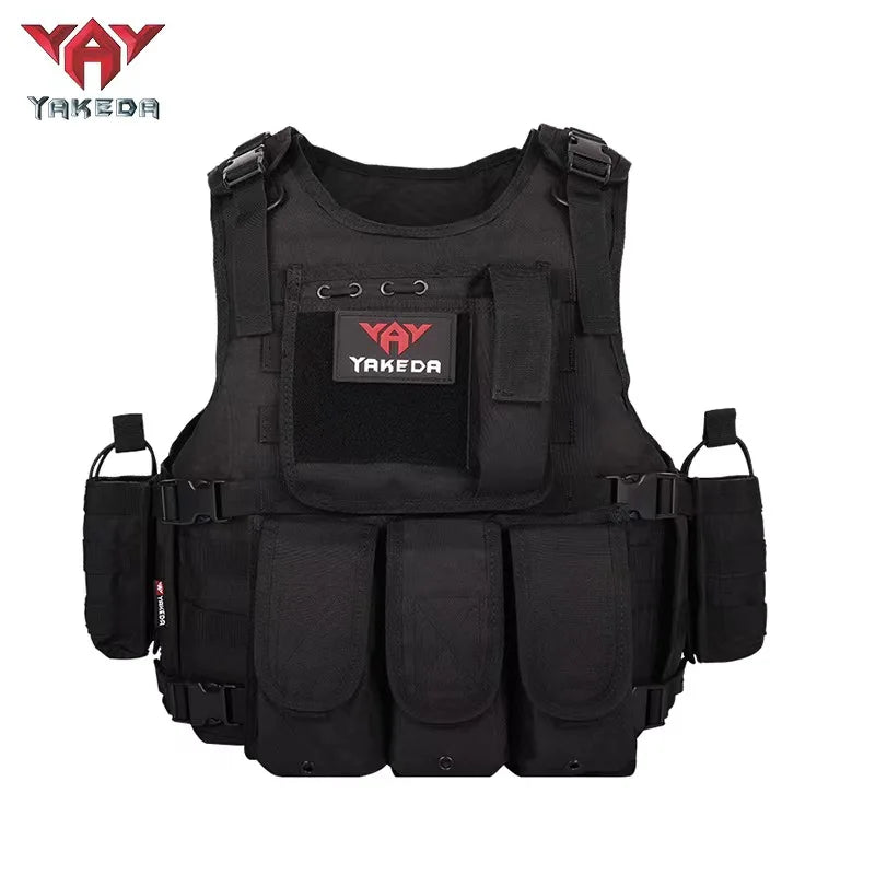 YAKEDA Tactical Vest Camouflage Body Armor Sports Wear Hunting Molle Black