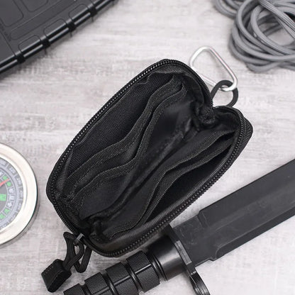 Tactical Waterproof Card Pack Outdoor EDC Pouch Key Purse Wallet Travel Kit Coin Purse With Card Slots Pack Zipper Waist Bag