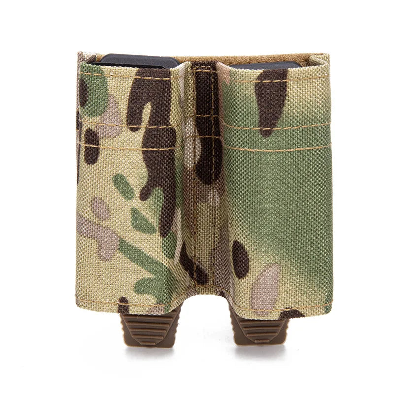 1Pc 1000D Nylon MOLLE Double 9MM Mag Pouch Fit GLOCK Hunting Airsoft CS Tactical Magazine Holder Support Clip Holsters Pouches
