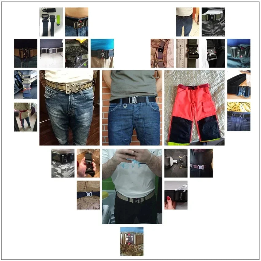 1pc New Men Nylon Belt Magnetic Buckle Adjustable Belts For Men Military  Elastic Belts High Quality Wear-resistant