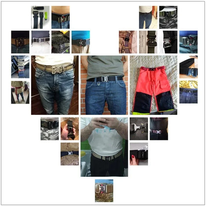 1pc New Men Nylon Belt Magnetic Buckle Adjustable Belts For Men Military  Elastic Belts High Quality Wear-resistant