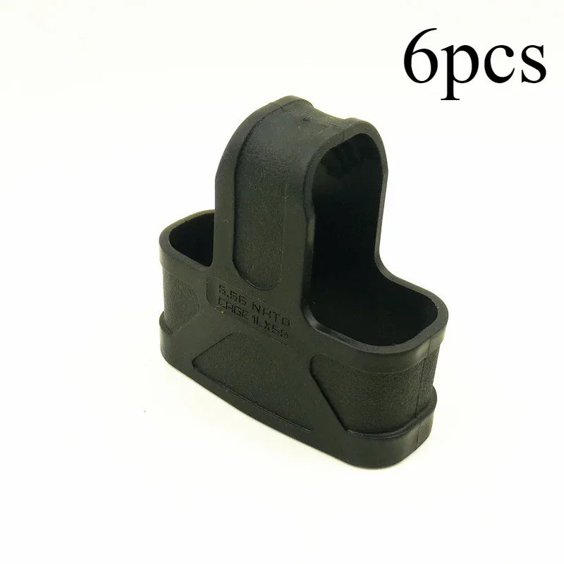 6pcs Tactical 5.56 Fast Magazine Rubber Holster Mag Pull Assist Cage Loops NATO Skull M16 AR15 Paintball Airsoft Gun Accessories