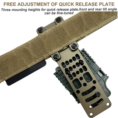Tactical Drop Leg Carry Platform Metal Modular Adjustable Pistol Holster Adapter Compatible QLS Airsoft Adapter Accessories