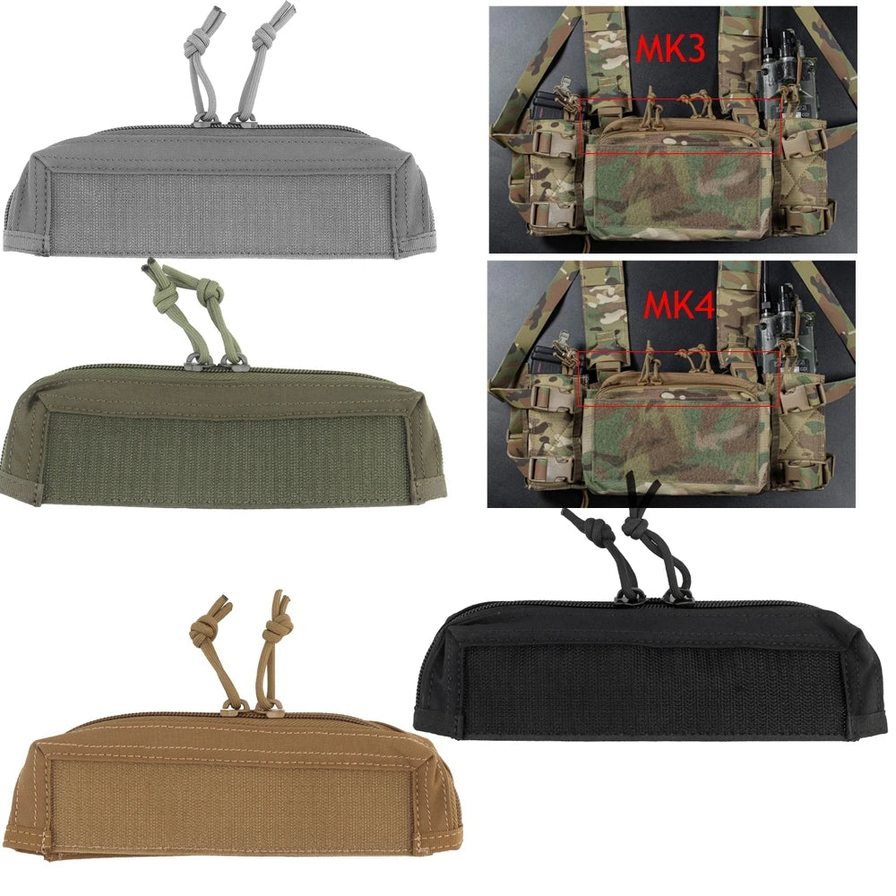 Full Top Zipper Insert for MK3 / MK4 Chest Rig Tactical MK4 Chest Rig Micro Fight Zip Cover for Outdoor Camping Hiking Vest