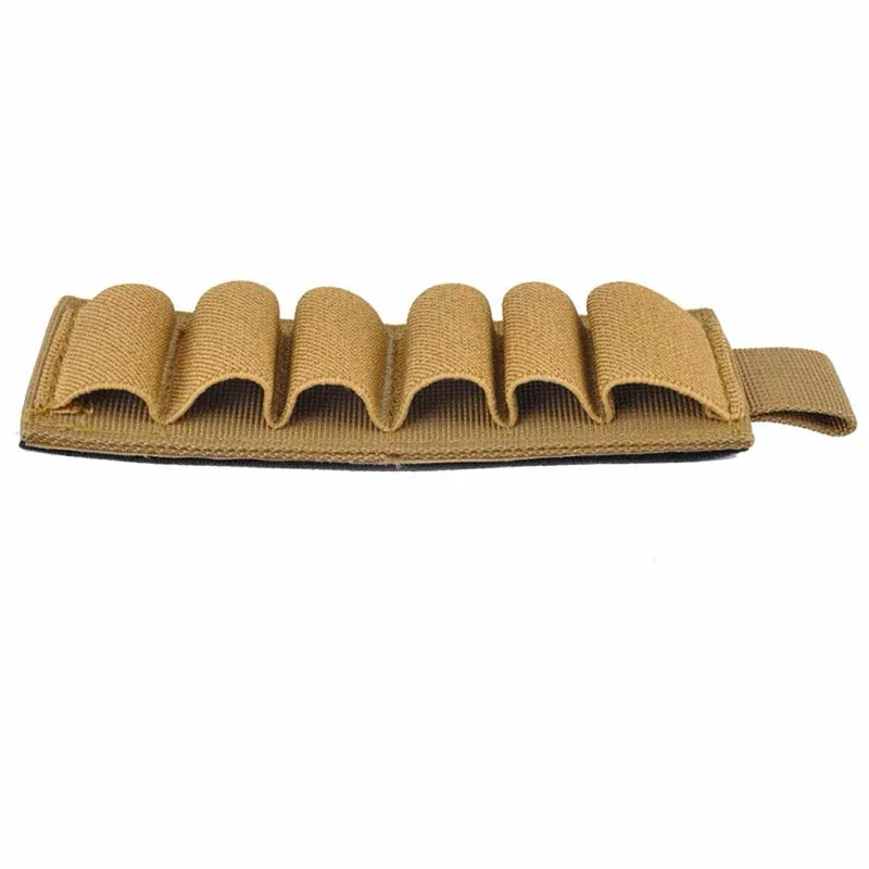 Tactical Hunting 6 Rounds Shell Holder Shotshell Insert Card Strip Hook Loop Adhesive Back For 12 Gauge