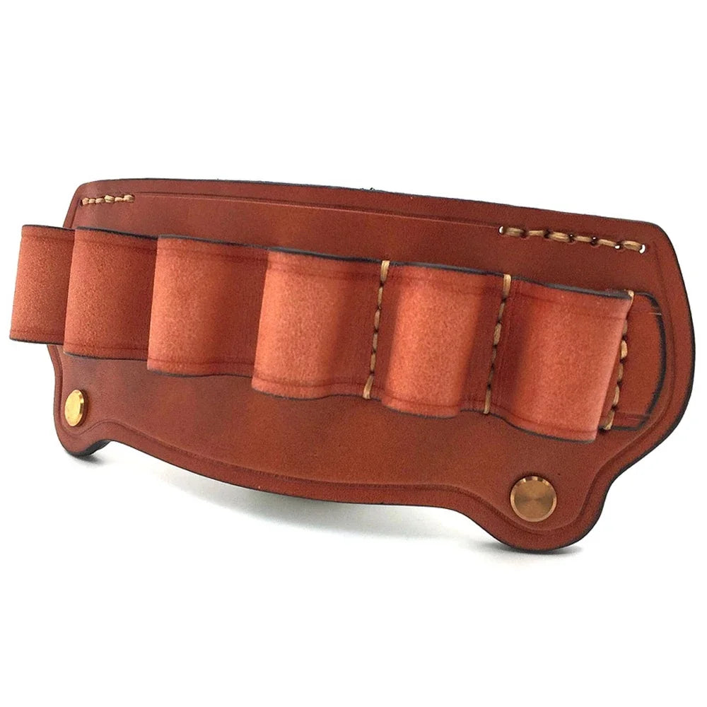 Tactical Cowhide Leather Hunting Magazine Pouch 12 Gauge 6 shot bullet storage bag Ammo Bag Shell Holder Cartridge Belt