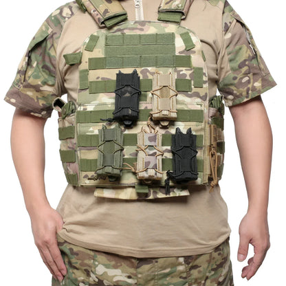 Tactical 9mm Single Magazine Bag Molle Pistol Mag Waist Bag Outdoor Hiking Hunting Flashlight Holder EDC Knife Holster