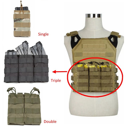 Triple Magazine Pouchs Molle Pouch 7.62 AK 74 47 AR15 M4 5.56 Rifle Ammo Mag Bag Airsoft Gun Accessories Torch Holster