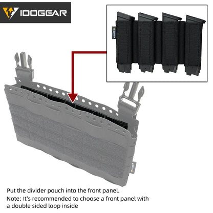 IDOGEAR Quad MP5 / MP7 Magazine Insert Holder with Hook Fasteners for MK3 and MK4 Chest Rig 35140
