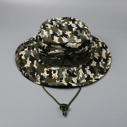 59CM Camouflage Tactical Cap Boonie Hat Caps Men Outdoor Sports Sun Bucket Cap Fishing Hiking Hunting Hats