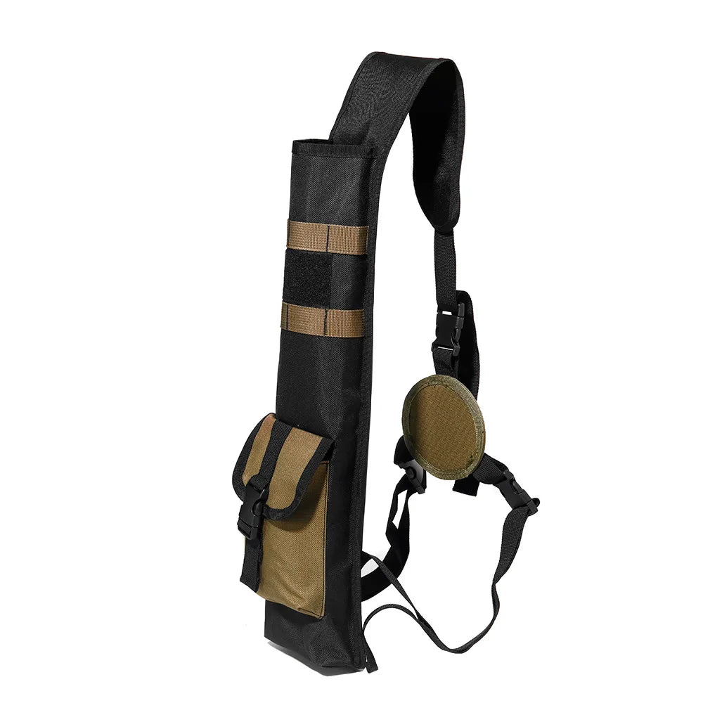 Pskook Archery Lightweight Back Arrow Quiver Dual Use Foldable Compact Hip Arrows Bag with Molle System Pocket Hanged for Hunt