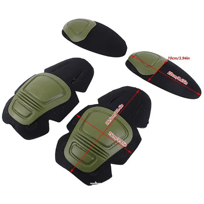 Tactical Knee Elbow Pads Set Outdoor Camouflage Combat Gear Hunting Suit Protection Quick-insert Soft Cushion Military Guard